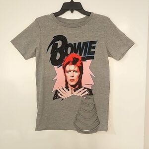 David Bowie distressed gray short sleeve graphic tee Small Ziggy Stardust